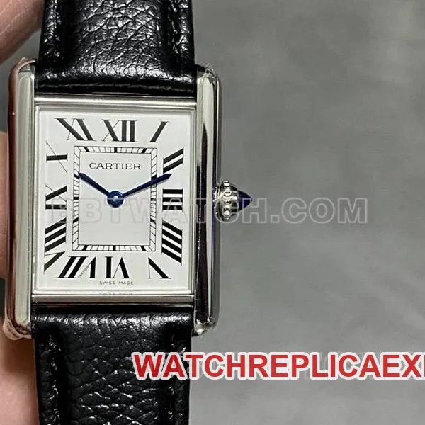 Cartier1:1replica watch DR factory tank white square dialeather strap model clasplive photos