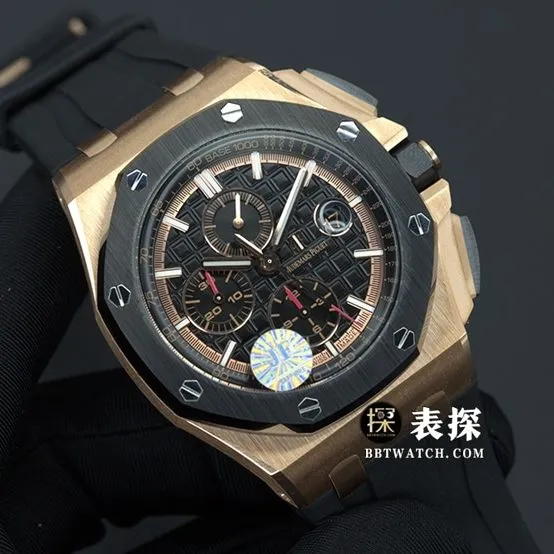 JF factory Audemars PiguetRoyal Oak offshore type 26400top-tier 1:1high-quality watch men's black dial rubber model pictures and prices caseback live photo