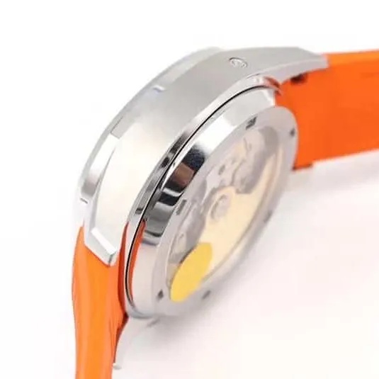 OM Factorytop-tier replicaPatek Philippe grenade chronograph watch new 5968A-001 integrated movement watch orange front view