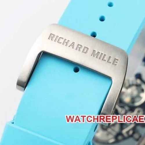 APSRichard Milletop-tier carbon fiber case blue rubber model RM055side live photo