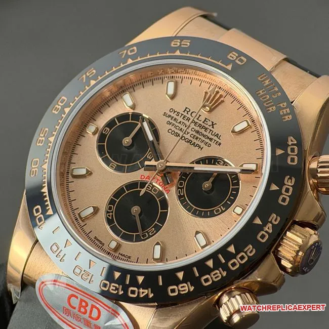 1:1replica watch CBD factory DaytonaRolexrose gold shell rose gold plate 4130clasplive photos