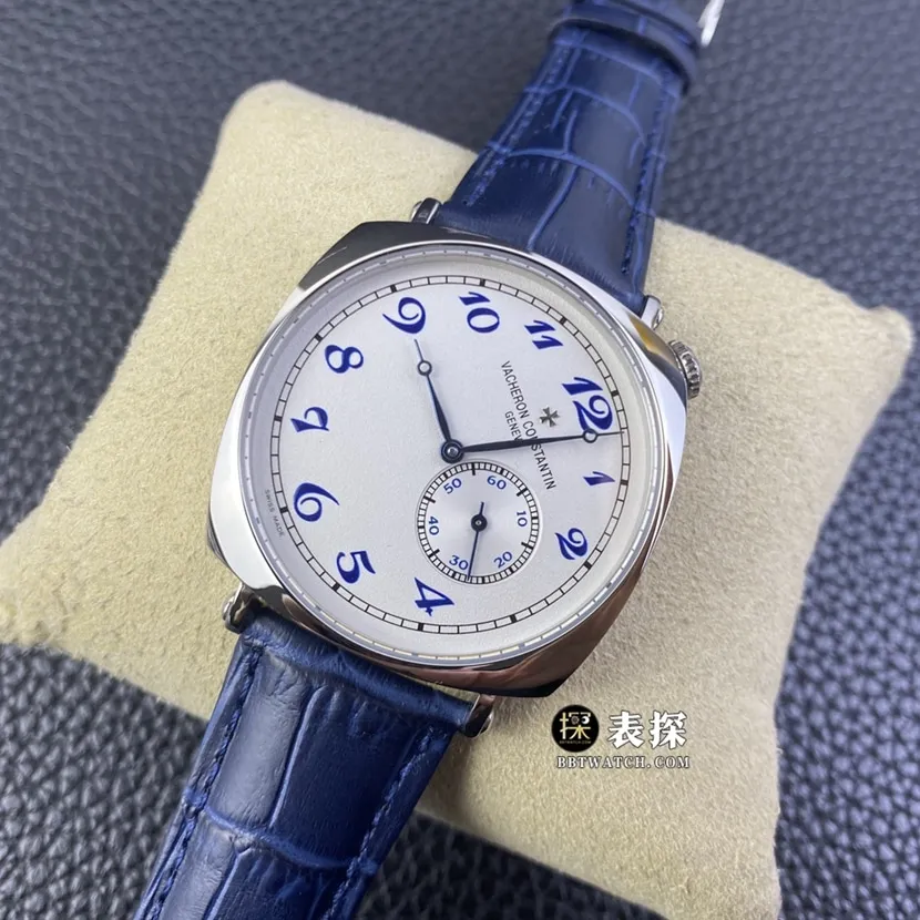 AI factory Vacheron Constantin historical masterpiece watch men's silver white dial crooked neck leather strap model pictures and prices front live photo