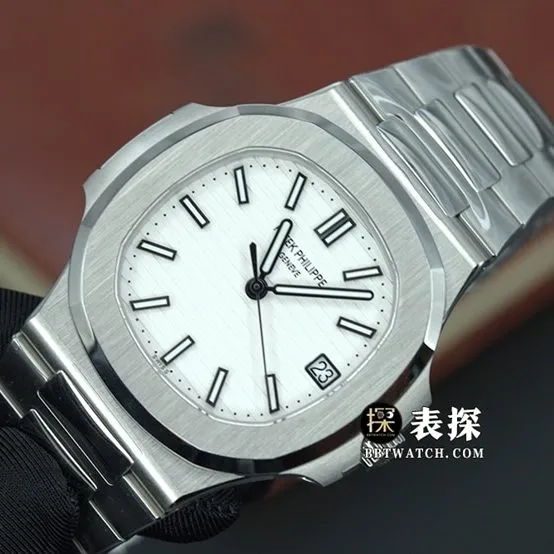 3K Nautilus Patek Philippe collectible watches silver and white disk steel strap models 5711/1A-011 back actual photo