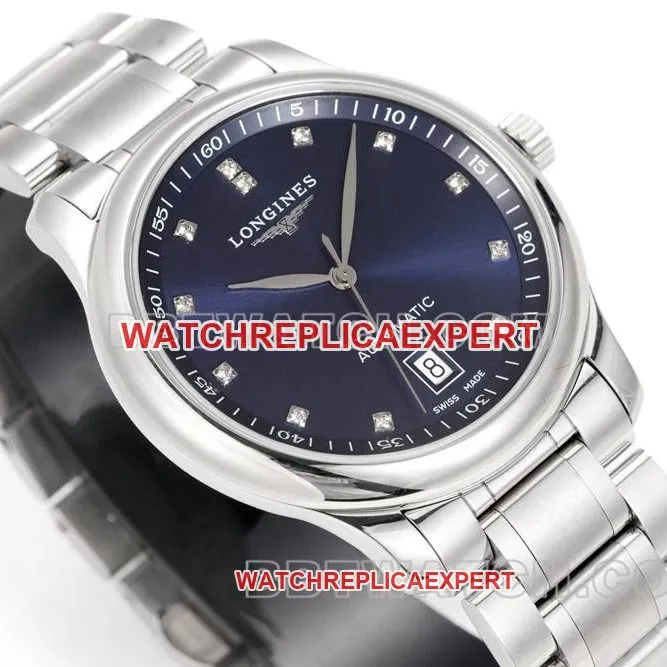 Longines collectible watches XC factory master craftsman blue plate diamond hour markers L888 mechanical movement steel strap models back real picture