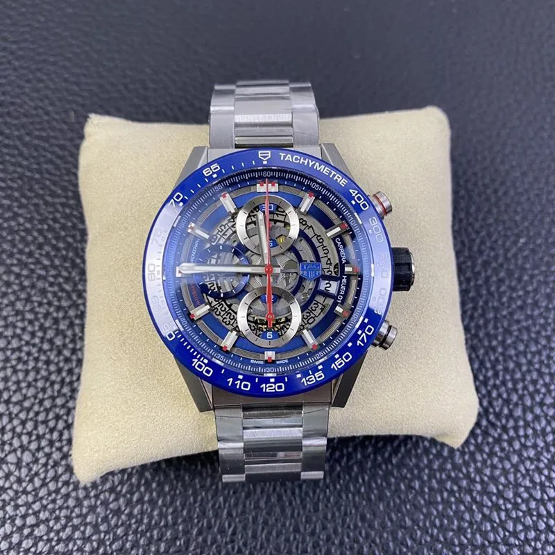 TAG Heuer watch Carrera - brand new blue face hollow mechanical men's watch clasp picture