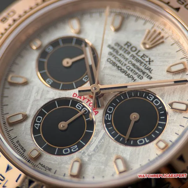 collectible watch DaytonaCBD factory Rolexrose gold case meteorite disc 4130caseback live photo