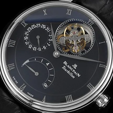 JBF FactoryBlancpaintop-tier watch men's blue dial black belt tourbillon mechanical leather strap classic full series watch movement picture