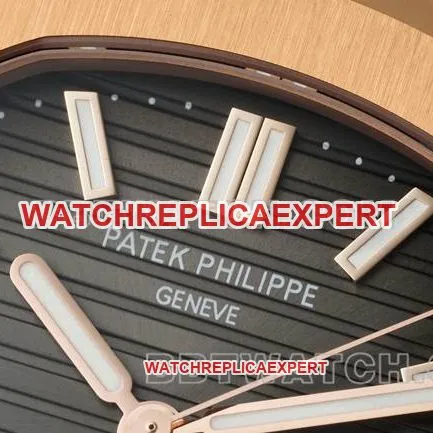 top-tier watch NautilusDDF factory Patek Philippeblack dial leather bracelet5711caseback live photo