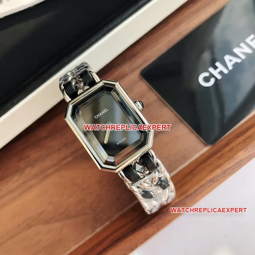 Chanel1:1top-tier black dial leather chain braceletletH0451caseback live photo