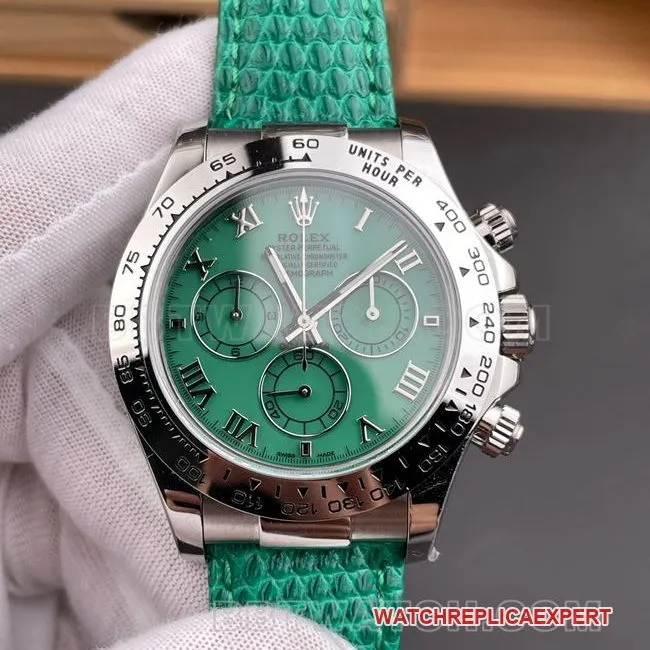 1:1replica watch PPM factory DaytonaRolex green mother-of-pearl disc 4130 mechanical side live photo