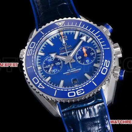 top-tier watch N1 factory SeamasterOmega 600m blue dial leather braceletbraceletlive photos