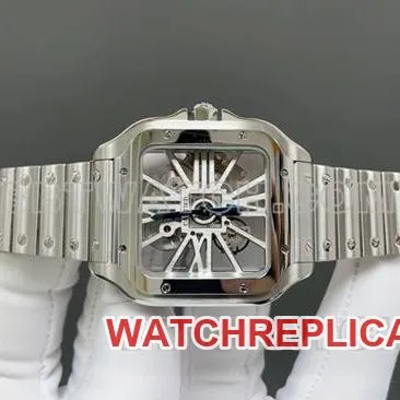 1:1replica watch CartierMLF factory Santos hollow disc mechanical front live photo