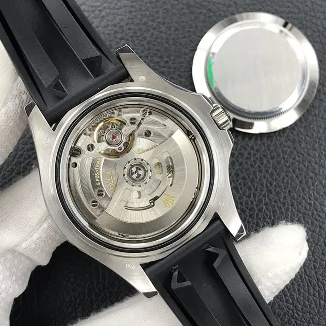 EW Factorytop-tier watch Rolex men's black dialrubber strap Yacht-Master 42 series automatic movement watch side view
