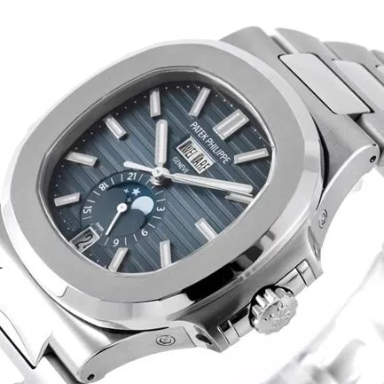 PPF Factorytop-tier watch Patek Philippeautomatic movementNautilus series men's blue dialsteel bracelet watch clasp picture