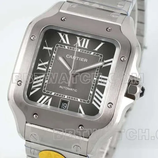 AF FactoryCartier Santos 1:1top-tier gray plate WSSA0037caseback live photo