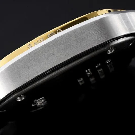 Cartiertop-tier watch Santos series women's steel bracelet white dial gold watch detail shots