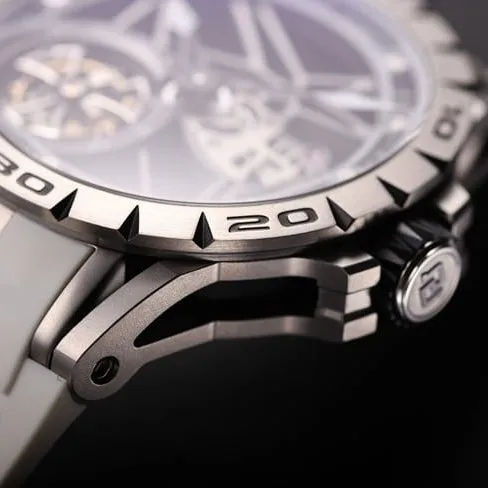 JB Factory Top Roger Dubuis Excalibur Series Automatic Mechanical Tourbillon Black Dial White Rubber Strap Watch Buckle Photo