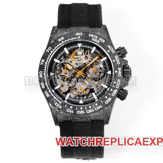 collectible watch TW factory Rolex Daytonablack dial black shell black nylon bracelet caseback live photo