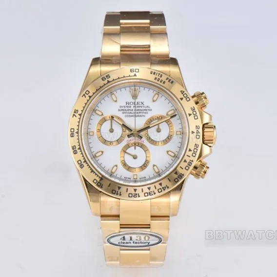 Factory C RolexDaytonasuper clonewhite dialyellow goldsteel bracelet model m116508-0001braceletlive photos