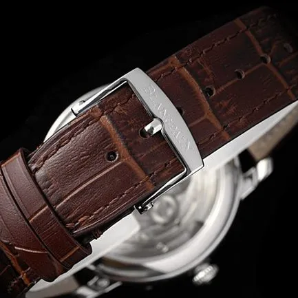 JBF FactoryBlancpaintop-tier replicahigh-quality watch men's white dial brown belt V3 version tourbillon classic full series mechanical leather strap watch clasp picture
