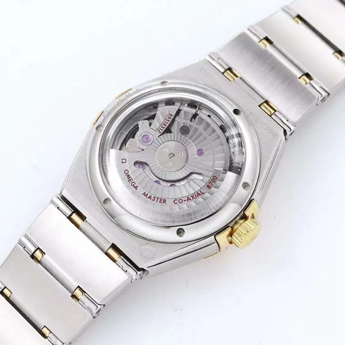 top-tier watch Omega women's gold plate constellation series steel bracelet watch detail shots