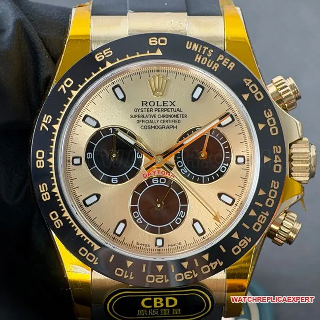 collectible watch DaytonaCBD factory Rolex gold case champagne color plate 4130clasplive photos