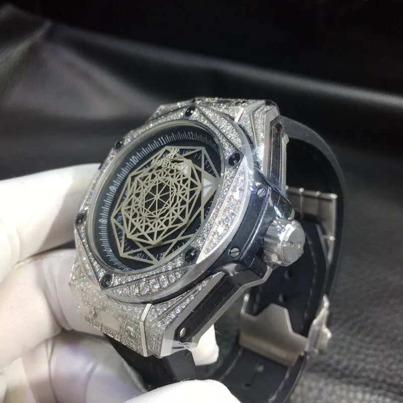 Hublot tattoo real gold South African real diamond mechanical watch movement picture