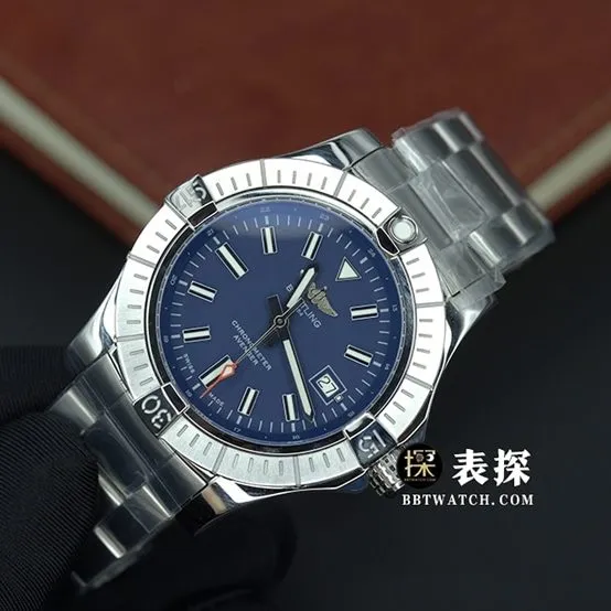 Avengers Breitling1:1replica watch blue dialsteel bracelet model A17318101C1A1caseback live photo