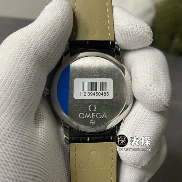 MKS FactoryOmega De Ville watch men's white dialleather strap model pictures and prices caseback live photo