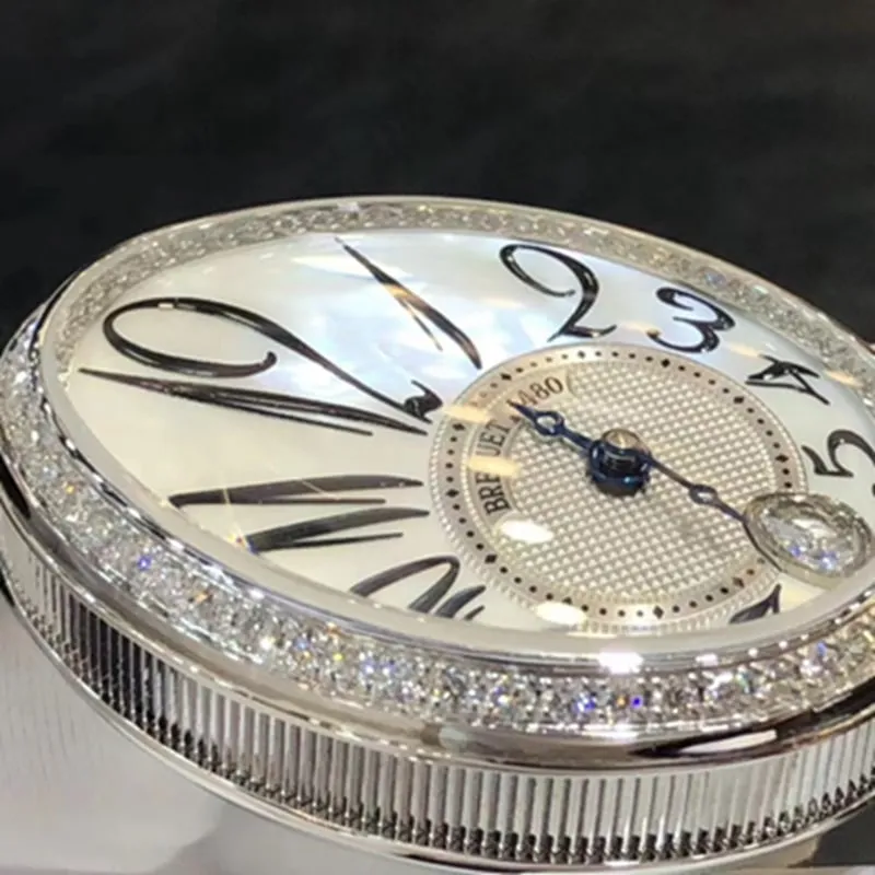 Top-tier watch Breguet women's real diamond leather strap watch movement picture