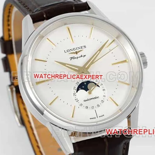 APS factory Longines classic replicatop-tier 1:1high-quality replicaguilloché dialmoon phaseL4.815.4.78.2caseback live photo