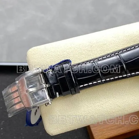 collectible watch BLS factory aviation chronographBreitling black white dial black leather strap model clasplive photos