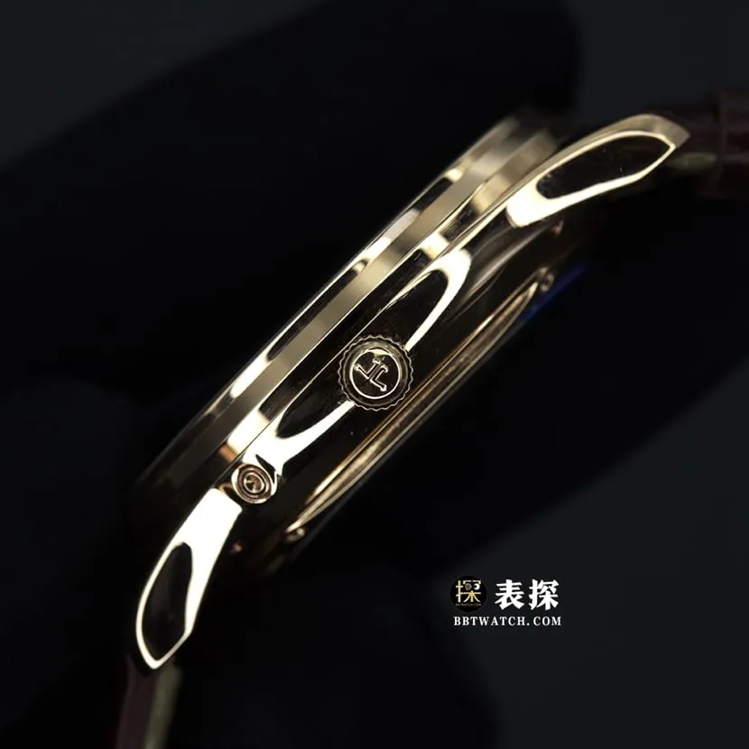 GF FactoryJaeger-LeCoultremoon phase master Q1368420 top-tier watch men's white dial gold needle leather strap model pictures and prices side live photo