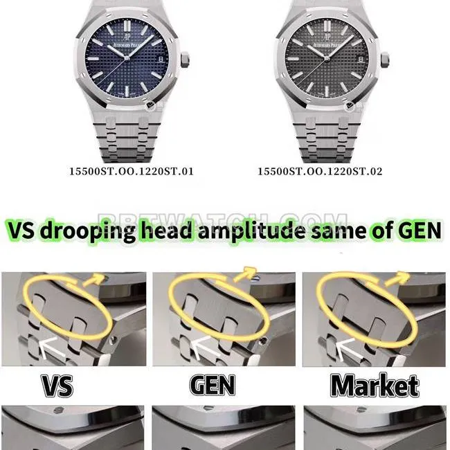 VS FactoryAudemars PiguetRoyal Oaktop-tier watch 15500 comparison genuine review braceletlive photos
