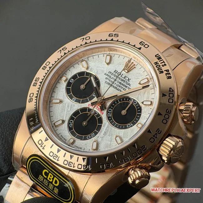 collectible watch DaytonaCBD factory Rolexrose gold case meteorite disc 4130clasplive photos