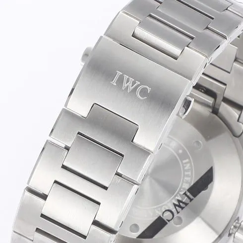 top-tier replicaIWC marine series yellow minute hand steel bracelet watch front view