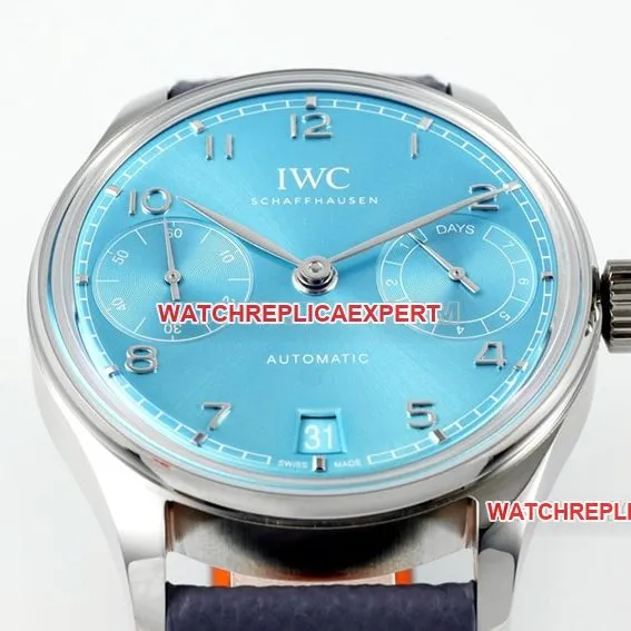 APSIWC watch Portugal 1:1top-tier replica2024 new blue dialIW501708caseback live photo
