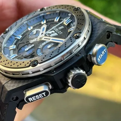 top-tier replicaV6 factory Hublot track blue storm 48MM king supreme series men's watch front view