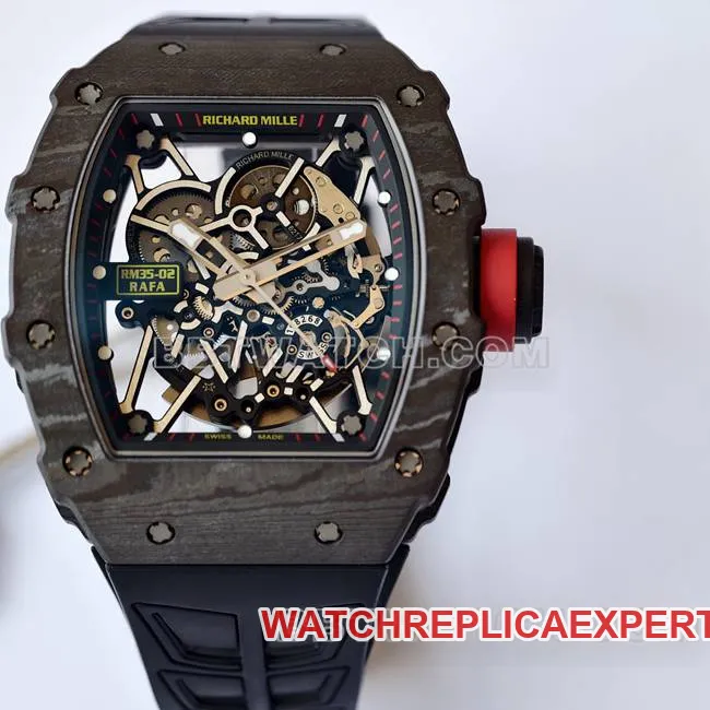 collectible watch RM35-02 UMI factory Richard Mille black shell black belt side live photo