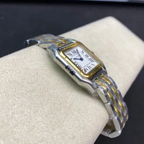 Cartiertop-tier watch cheetah series ladies quartz gold steel bracelet watch side view