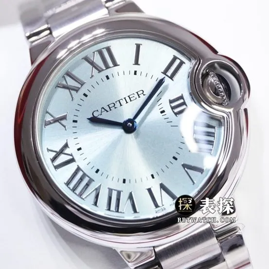 GTG Cartier blue balloon watch ladies light blue dialsteel bracelet model pictures and prices side live photo