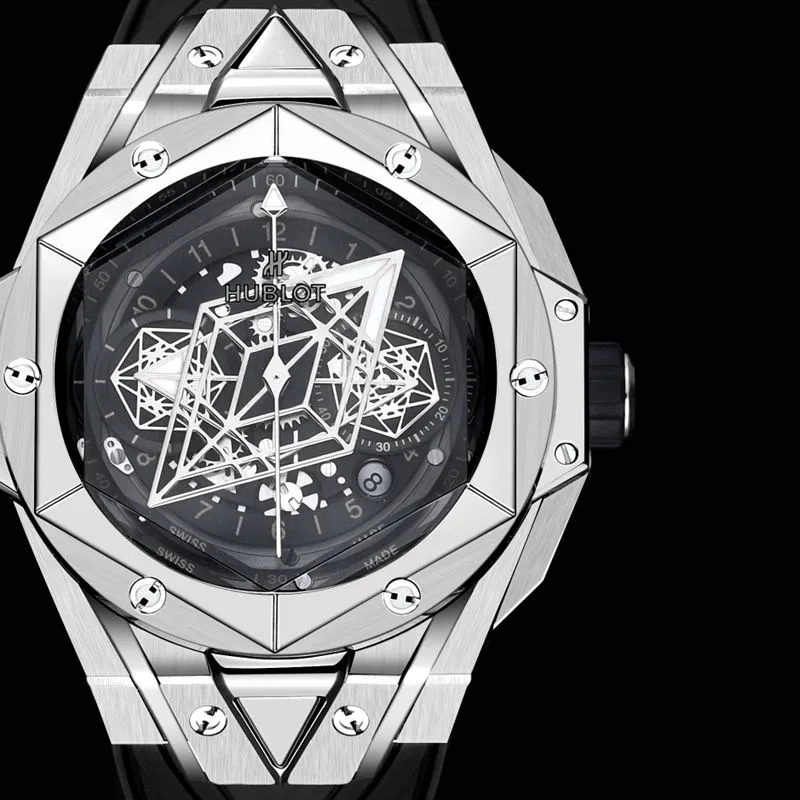 HublotHublotsuper watch new BigBangSangBleuII tattoo men's mechanical watch front view