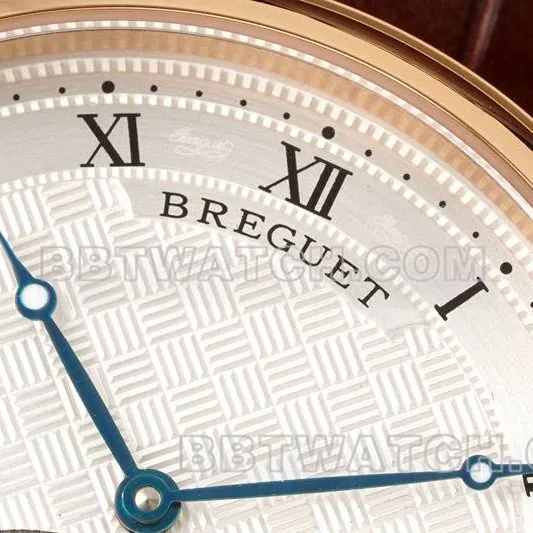 Breguet collectible watch RMS factory classic silver white dialtourbillonrose gold mechanical leather strap model side live photo