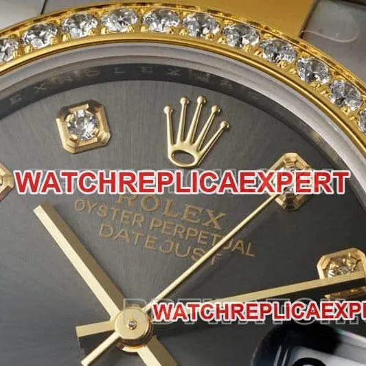 ARF FactoryRolex log top-tier dark gray plate diamond bezel31mm gold three-lattice chain link 278383caseback live photo