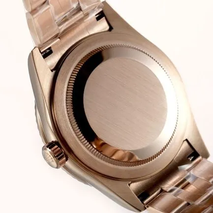 Top Rolex men's white dial rose gold Yacht-Master series mechanical watch side view