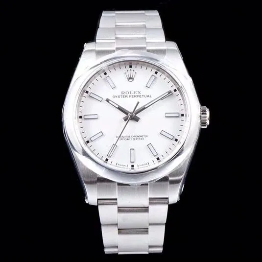 Rolextop-tiersuper watch Oyster Perpetual series men's mechanical white dialsteel bracelet watch clasp picture