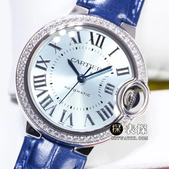 GTG factory Cartier blue balloon top-tier watch ladies blue dial diamond leather strap model pictures and prices clasplive photos