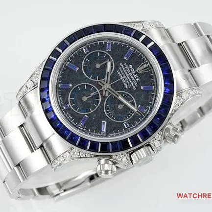 watch RolexPPM factory Daytonablue dial Moissanite diamond bezelcaseback live photo