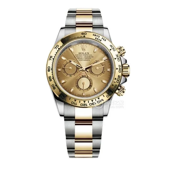 Factory C Rolex Daytona1:1super gold disc gold steel bracelet model m116503-0003side live photo