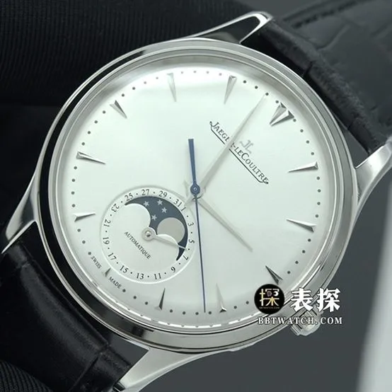 ZF Factory master Jaeger-LeCoultre1:1replica watch silver dialmoon phaseleather strap model 1368430clasplive photos